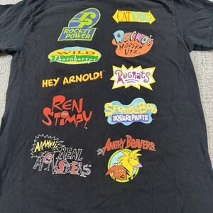 Nickelodeon Shirt Mens Small Black Graphic Tee 90s Cartoons SpongeBob Rugrats